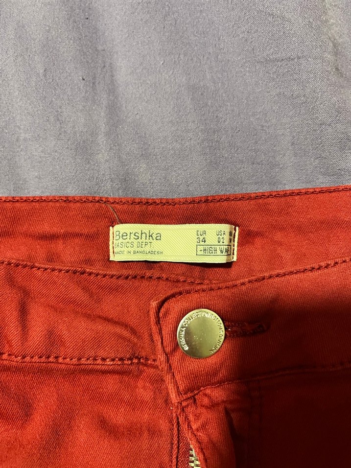 Bordo Kadın Midi kot Pantolon - Görsel 4