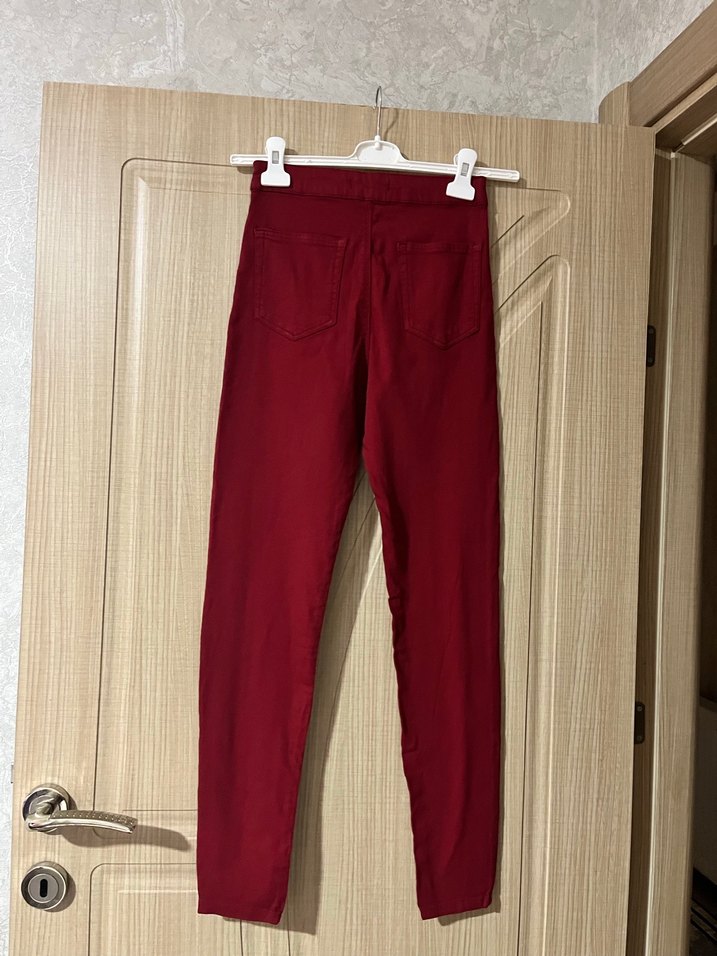 Bordo Kadın Midi kot Pantolon - Görsel 2