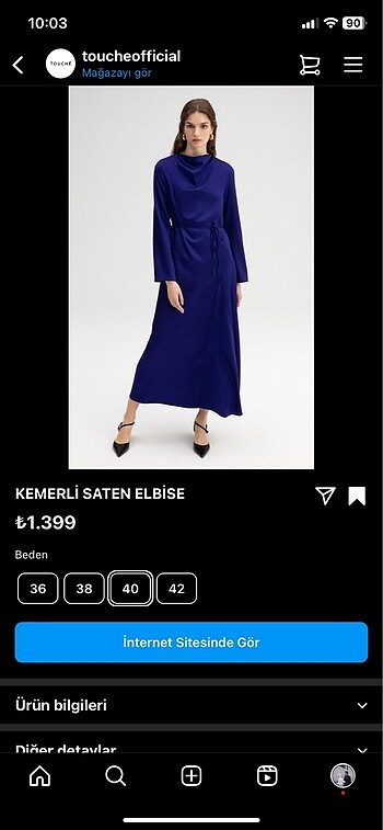 m Beden Tertemiz TOUCHE ELBİSE