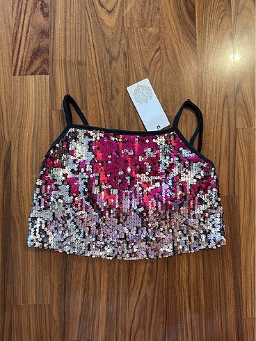 Home Store Askılı Payetli Crop Abiye Büstiyer