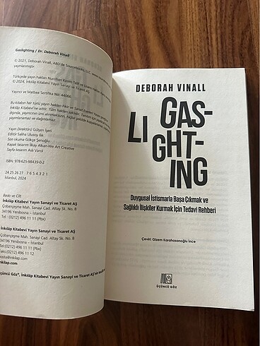 Beden Gaslighting Kitap Deborah Vinall