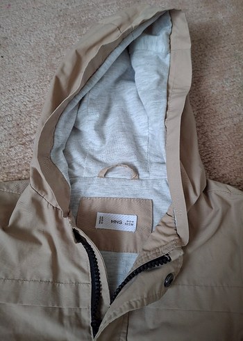 Mango Erkek Çocuk Bej Kapüşonlu Trençkot yağmurluk - Görsel 6