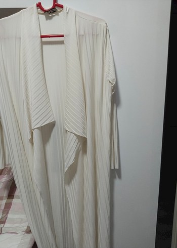Uzun Beyaz Bohem Kadın kimono hırka
