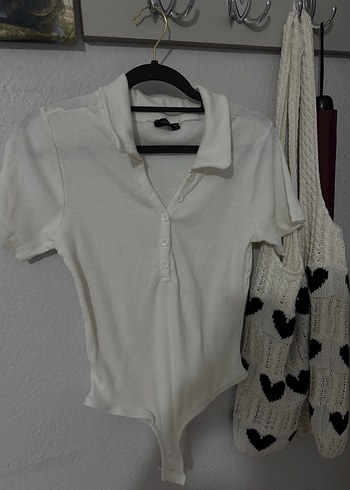 Trendyol & Milla Beyaz ÇıtÇıtlı Polo Yaka Kısa Kollu Kadın Tişört