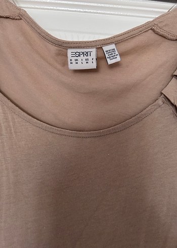 Bej Kısa Kollu Drapeli Tişört - Görsel 3