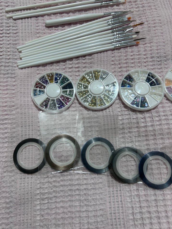 Renkli Tırnak Süsleme Seti ve Fırçalar - Görsel 2