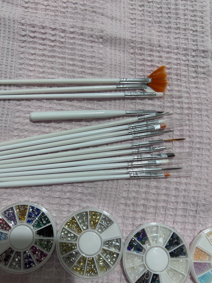 Renkli Tırnak Süsleme Seti ve Fırçalar - Görsel 4