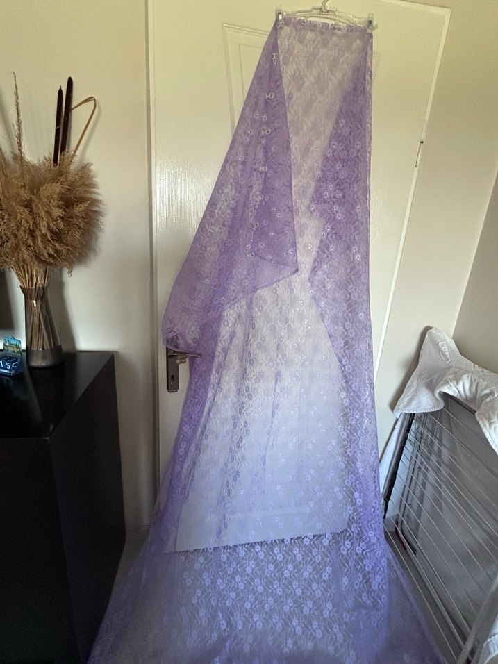 Mor Parlak Bohem Tarzı Tül Perde - Görsel 3