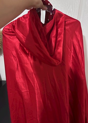 Uzun Bordo Kadın Pelerin - Görsel 2