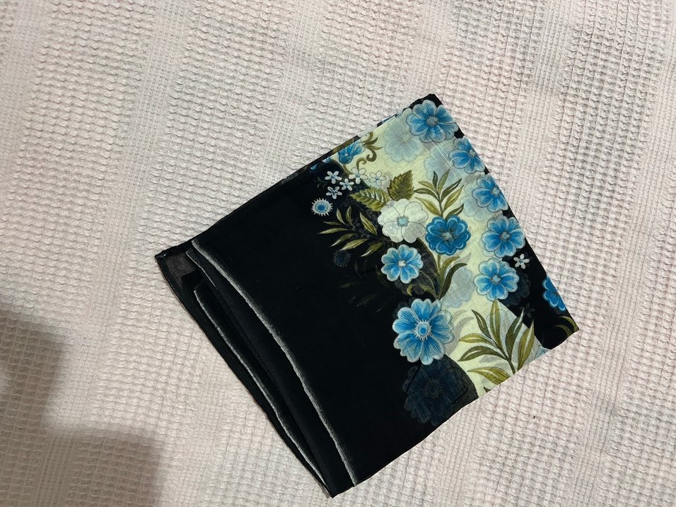 Dantel Detaylı Mavi Bohem Kadın Fular - Görsel 2