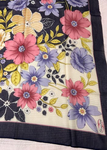 Çiçek Desenli Bohem Dantel Kadın Fuları - Görsel 3