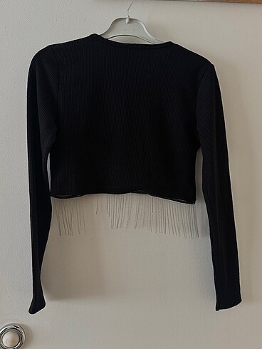 l Beden Crop siyahtişört bluz crop