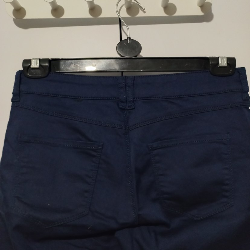 Lacivert Midi Denim Kadın Bermuda Şort - Görsel 2