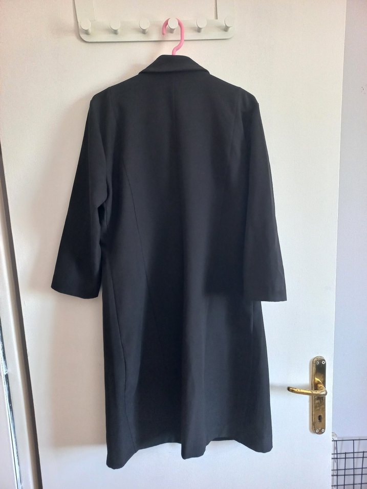 Düğmeli Siyah blazer elbise - Görsel 3