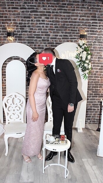 m Beden pembe Renk Söz/nişan/kına elbisesi