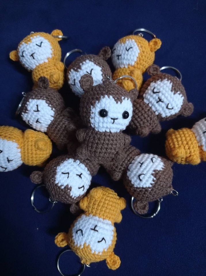 Renkli Örgü Bohem Kadın Anahtarlık - Görsel 2