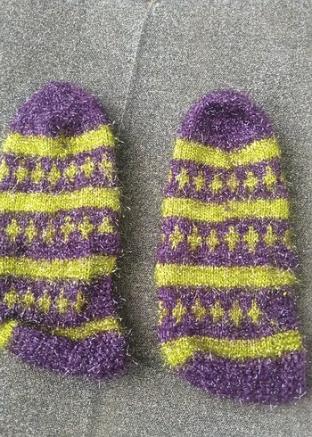 Yeşil Gri  kadın Çorap - Görsel 3