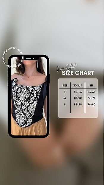 m Beden Damask desen korse