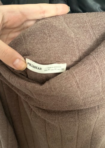 l Beden Kahverengi Uzun Triko Elbise pull and bear