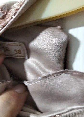 Bej Uzun Kollu İşlemeli Abiye Elbise - Görsel 7