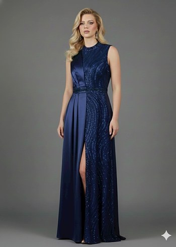 parlement mavisi elbise - Görsel 7