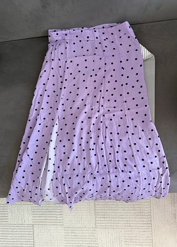 Mor Puantiyeli Uzun Kadın Etek ve Üst - Görsel 2