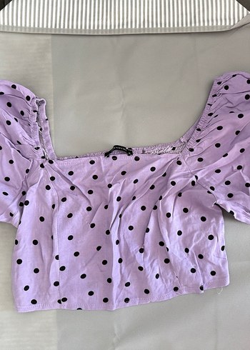 Mor Puantiyeli Uzun Kadın Etek ve Üst - Görsel 3