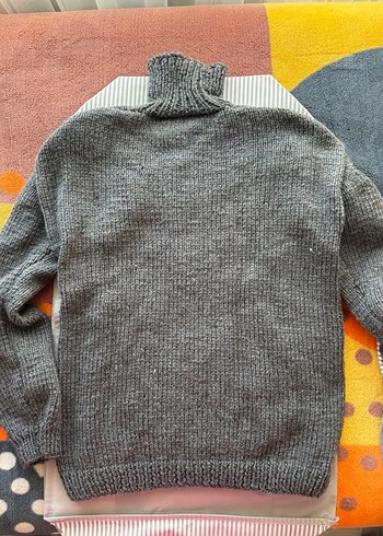 Gri Örgü Bohem Kadın Balıkçı Yaka Kazak - Görsel 3