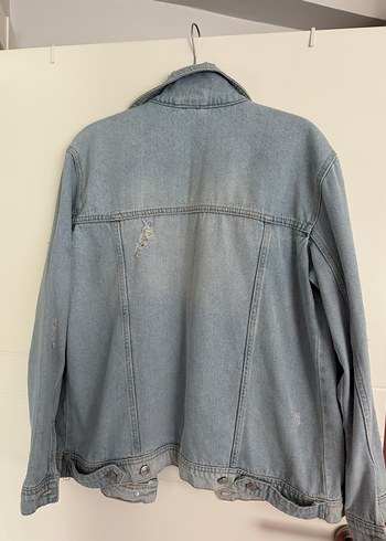 Düğmeli Mavi Denim Kadın Ceket - Görsel 2