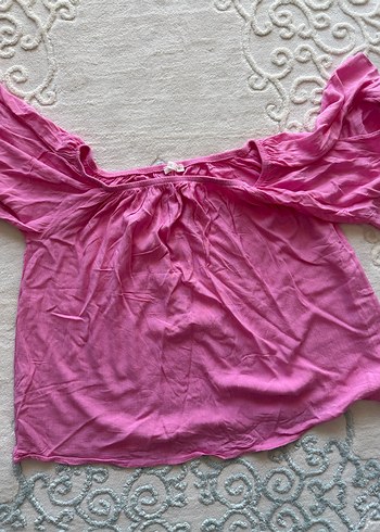 Pembe Keten, Fırfırlı Bohem Bluz - Görsel 2