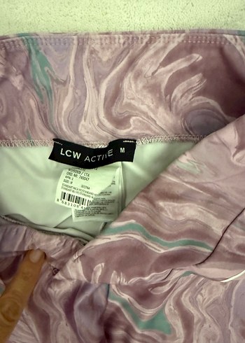 Mor Batik Desenli Kadın Tayt - Görsel 2