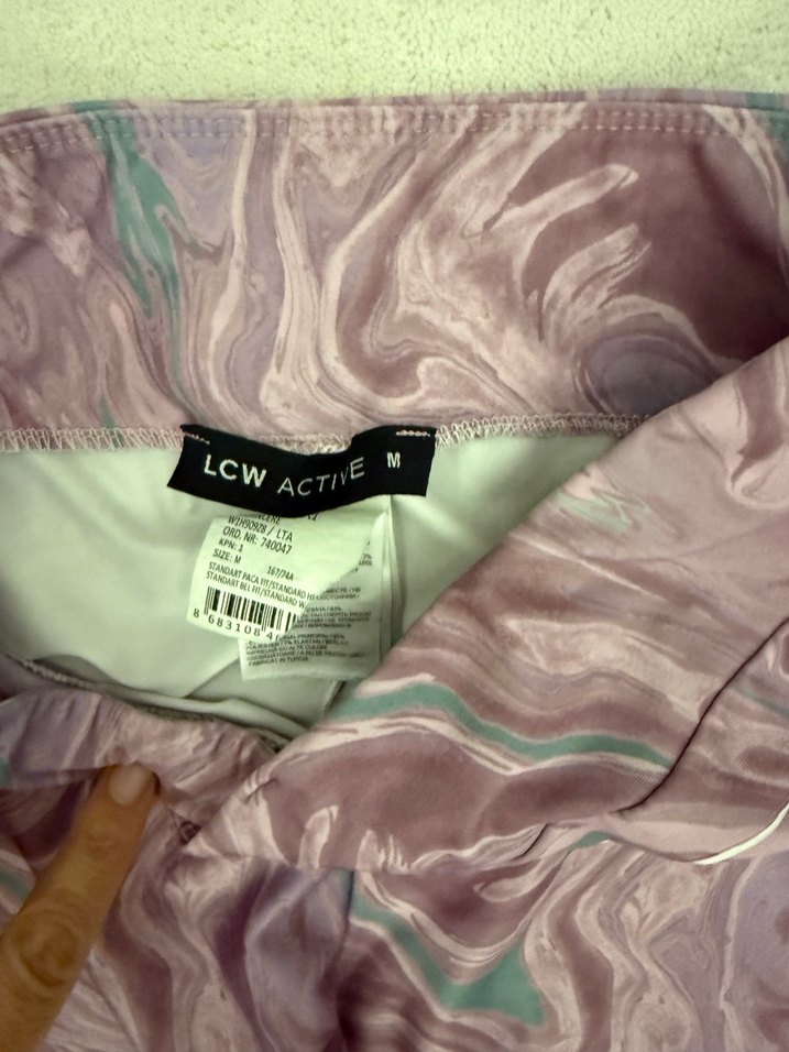 Mor Batik Desenli Kadın Tayt - Görsel 2