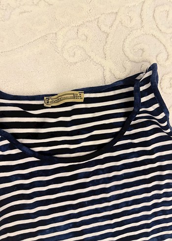 Çizgili Lacivert Uzun Kadın Elbise - Görsel 2