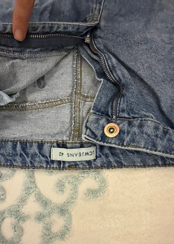 Düğmeli Koyu Mavi Mini Denim Etek - Görsel 2