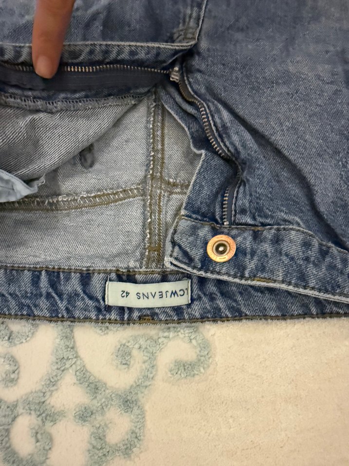 Düğmeli Koyu Mavi Mini Denim Etek - Görsel 2