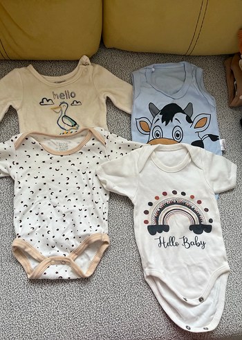 Nakışlı, Örme Pamuklu Bebek Atlet Body - Görsel 2