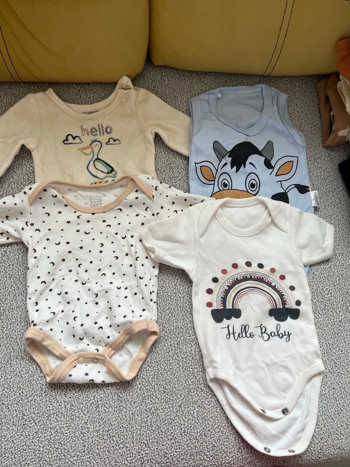 Nakışlı, Örme Pamuklu Bebek Atlet Body - Görsel 2