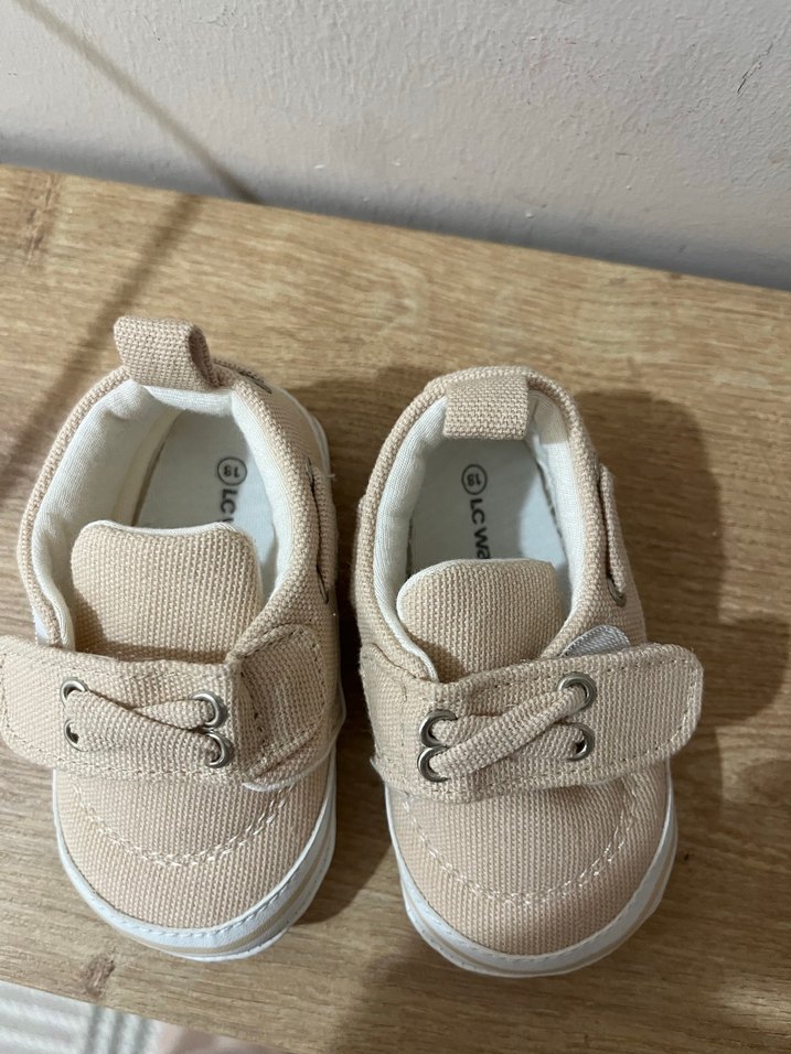 Bej Erkek Bebek İlk Adım Ayakkabısı Velcro - Görsel 2