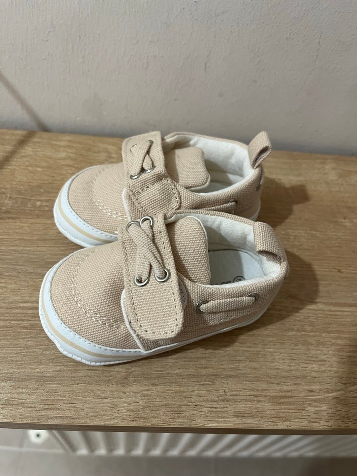 Bej Erkek Bebek İlk Adım Ayakkabısı Velcro - Görsel 4