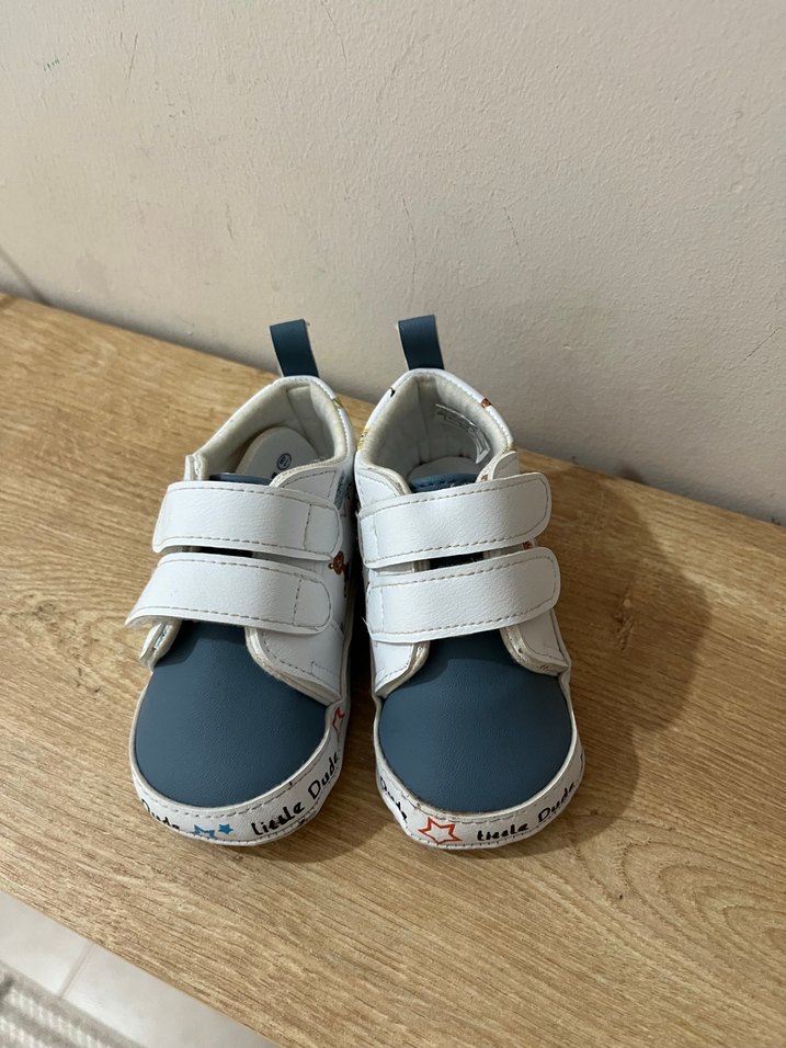 Erkek Bebek İlk Adım Beyaz Gri Spor Ayakkabı - Görsel 3