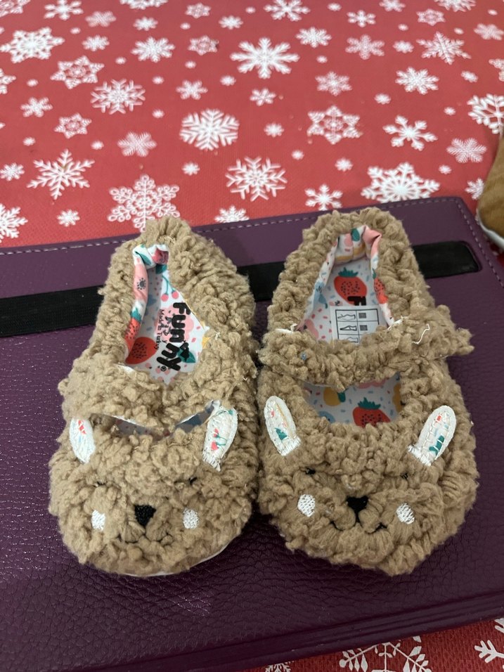 Kızlar için Kahverengi Kürklü Sıcak Terlik - Görsel 2