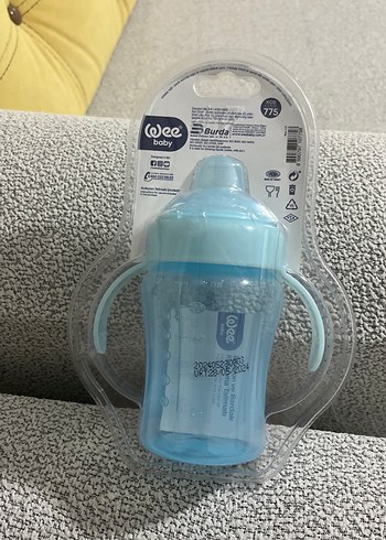 Wee Baby Mavi Kulplu 240 ml Akıtmaz Bardak - Görsel 3