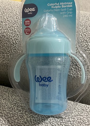Wee Baby Mavi Kulplu 240 ml Akıtmaz Bardak - Görsel 2