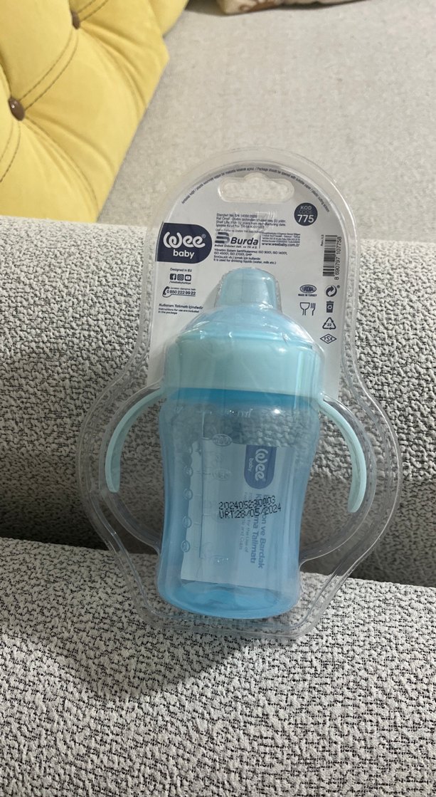Wee Baby Mavi Kulplu 240 ml Akıtmaz Bardak - Görsel 3