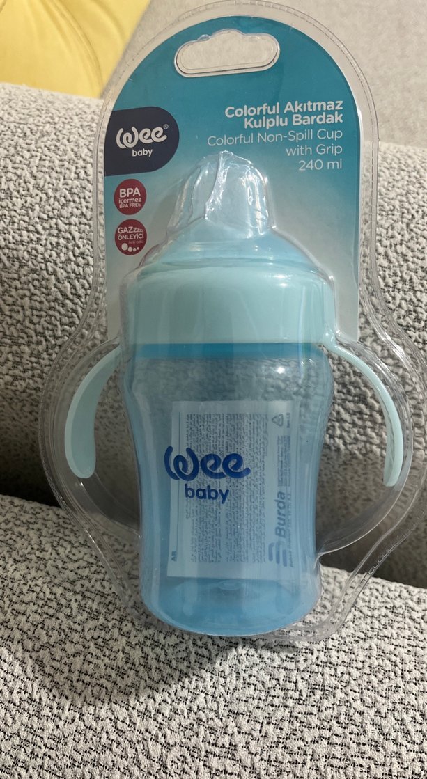 Wee Baby Mavi Kulplu 240 ml Akıtmaz Bardak - Görsel 2