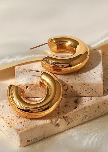 mango gold midi halka küpe - Görsel 2