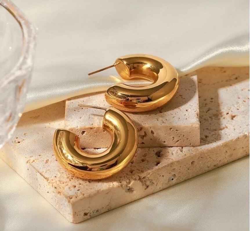 mango gold midi halka küpe - Görsel 2