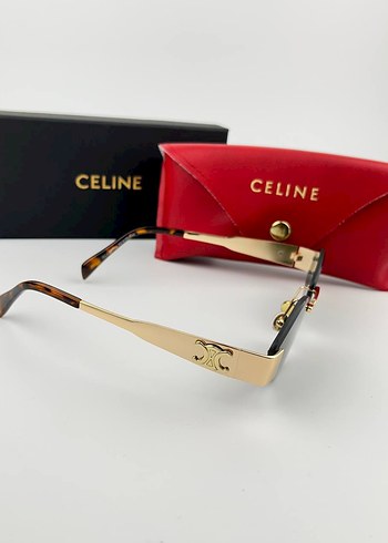 Zincir Detaylı Parlak Altın Güneş Gözlüğü - Görsel 5