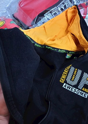 Erkek Siyah Kapüşonlu Fermuarlı Sweatshirt - Görsel 2