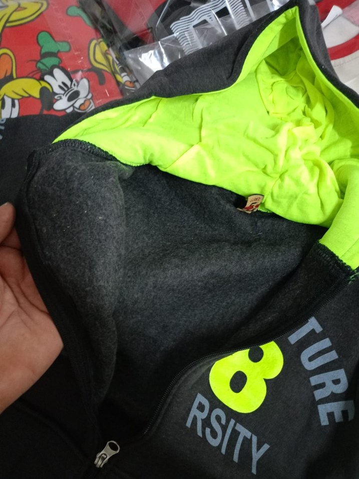 Gri Kapüşonlu Erkek Çocuk Fermuarlı Sweatshirt - Görsel 2